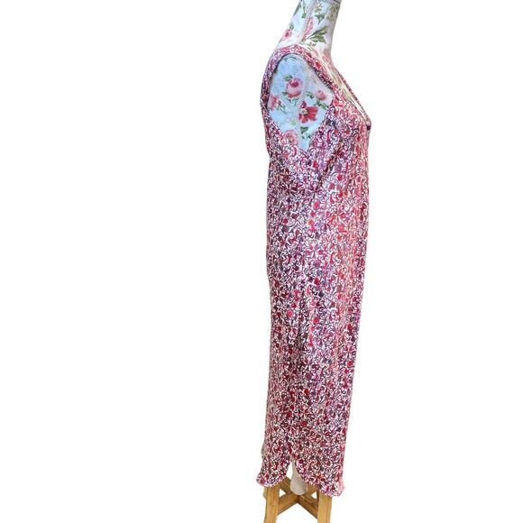 Lilly of France Union Made Sleep Wear Slip Flower Print USA made Red Multicolor - Picture 5 of 8